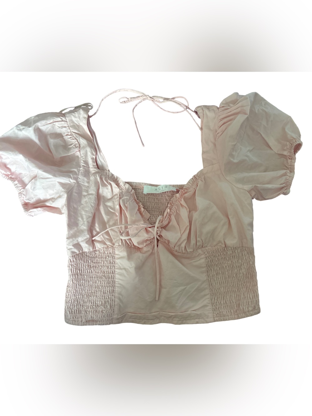 ASTR the Label Puff Sleeve Tie-Front Top